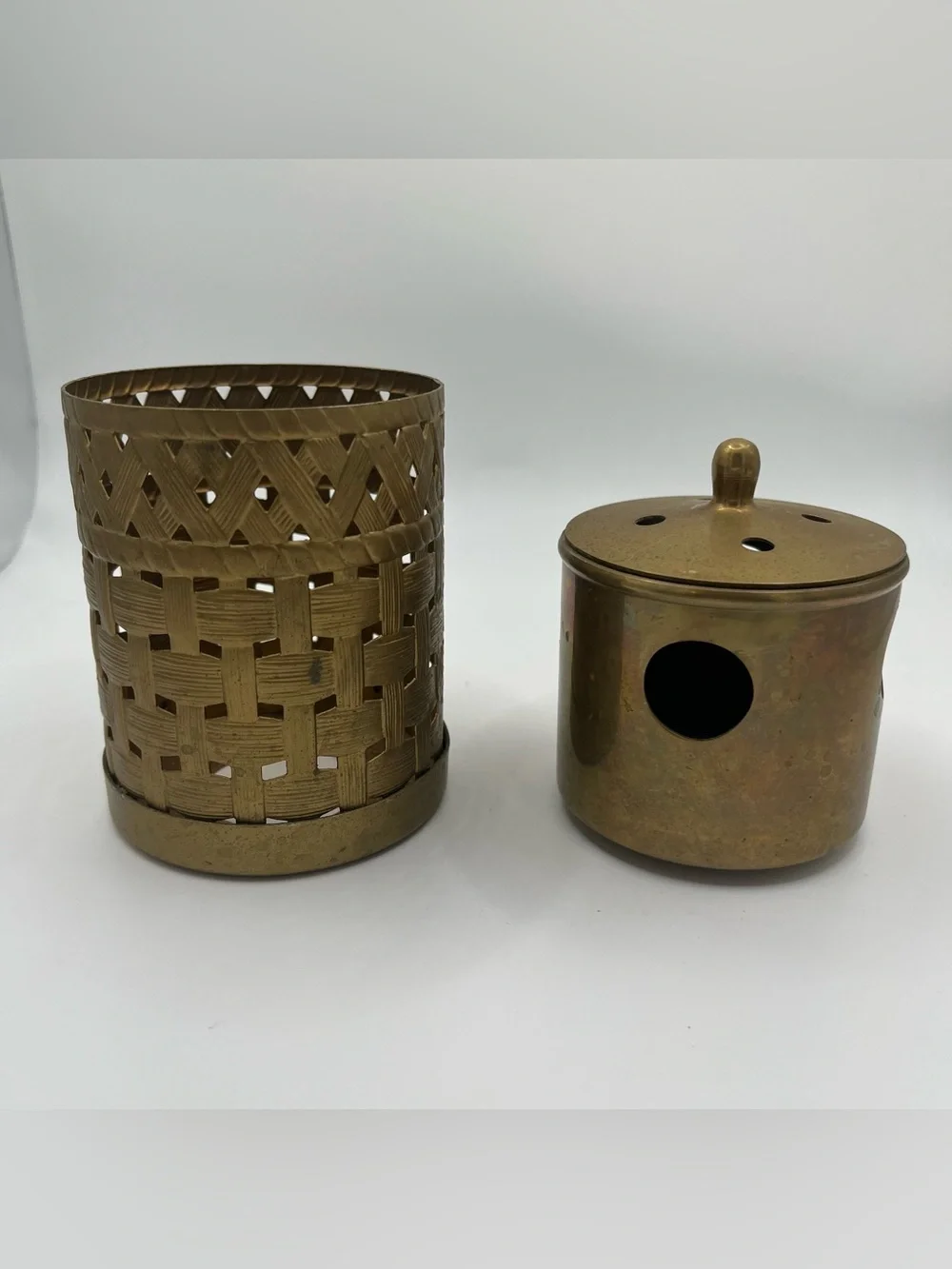 Vintage Brass Votive Candle Holders - Set of 2